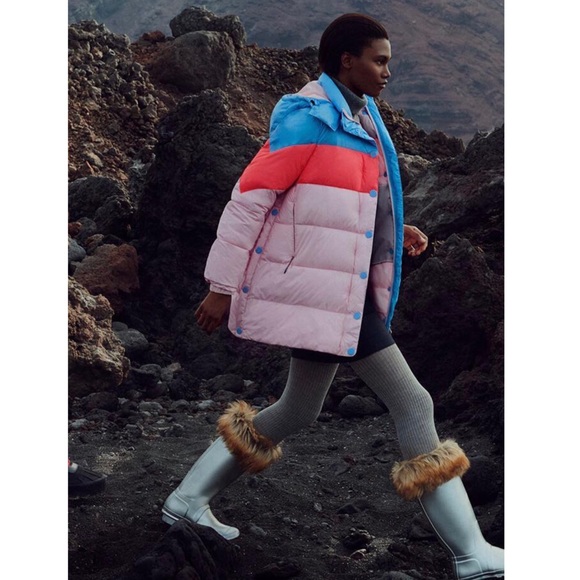 Hunter Original Puffer Jacket Vivid Blue Pink - Picture 14 of 16